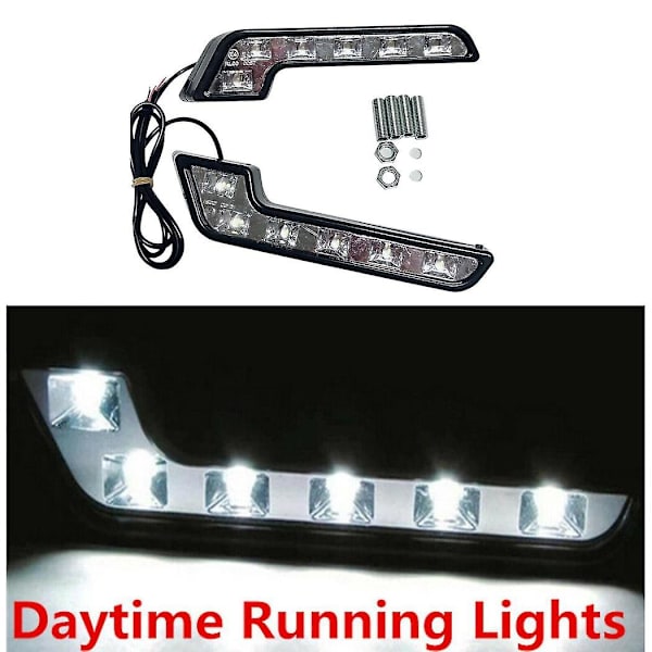 2x 12V Super Bright DRL LED Päiväajovalot Autoille, Vedenkestävä LED-ajovalojen Sumuvalo