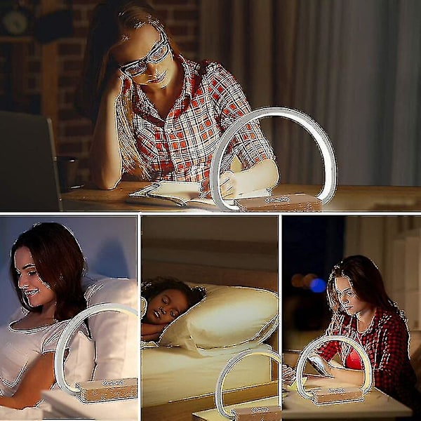 Waner Sengebordslampe, Bordlampe Med Trådløs Oplader Og Usb-Port, 3 Lysstyrkeniveauer Skrivebordslampe Touch Control Dæmpbar Nattelys Til Sengebord Soveværelse