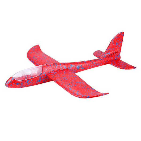 Mini Shiny Night Flying Glider Toy - Hand Launch Red Aircraft Model