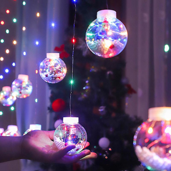 Holiday Led Lysstreng Fe Lys Fargerik Lys 8 Moduser Eu Plugg Utendørs Hage Bryllup Hjem Rom Juledekorasjonslampe star and moon