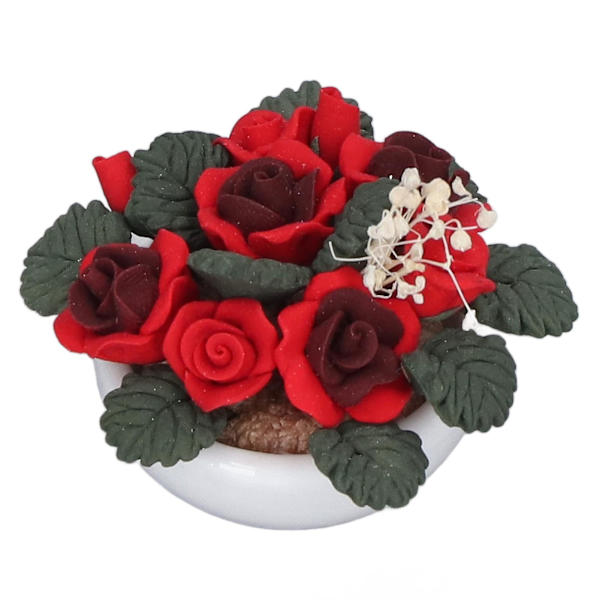 Miniatyr Livsliknande Blomster Bonsai Krukväxt - Perfekt för 1/12 Skala Dockhus Balkong eller Vardagsrum
