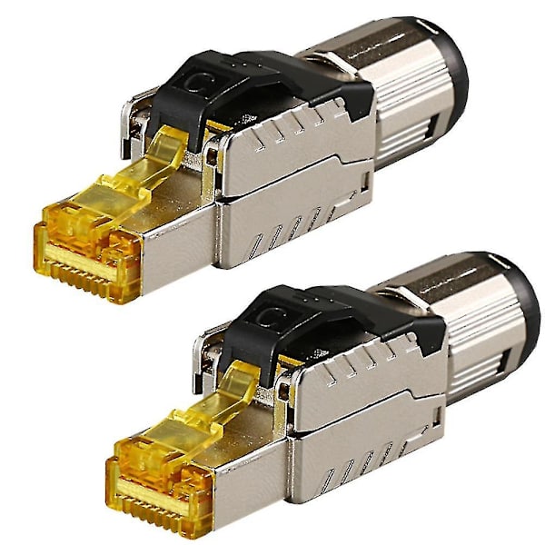 2 stk. Cat8 industrielle Ethernet-stik RJ45 afskærmet felt stik værktøj