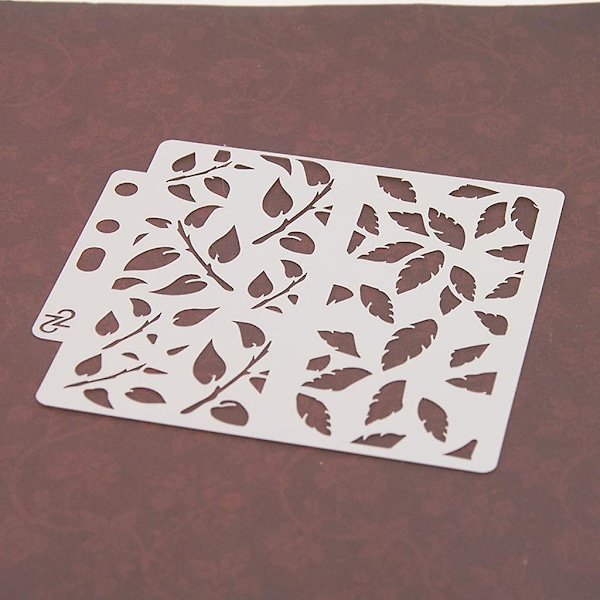 Lövmallar Stencil Målning Scrapbooking Prägling Stämpling Album Hantverk