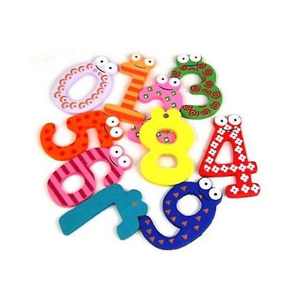 Funky fargerike magnetiske tall i tre, pedagogiske leker for barn