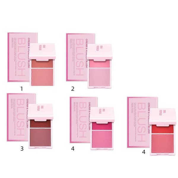 Bærbart 2-i-1 Blush-sæt med glat pudderkonturmakeup til daglig og særlig lejlighedsmakeup 4