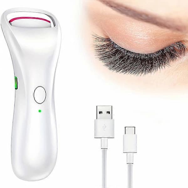 Oppvarmet øyenvippebøyer USB oppladbar øyenvippebøyer med 2 varmemoduser Langvarige vipper White
