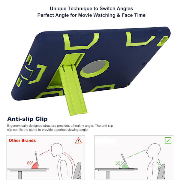 Stødsikker Etui Cover Børn Heavy Duty Kickstand Til Ipad 2/3/4 Mini 9.7\" 6. Pro