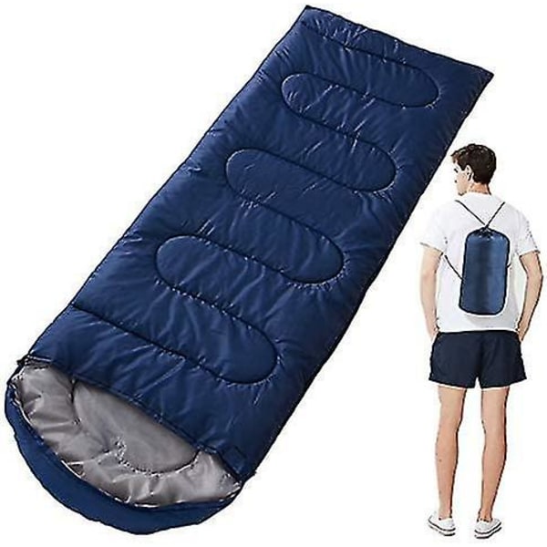 Ultralet Child Voksen Down, Kold Sovepose Til Camping Vandring Trekking Backpacking Udendørs Kompakt Sovepose - Marineblå0,7 kg