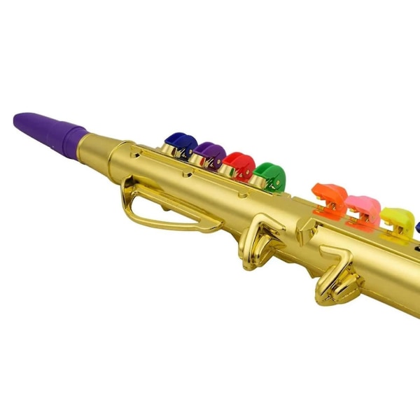 8 Toner Simulering Saxofon Legetøj Rekvisitter Kompatibel med Børnefest Legetøj Guld