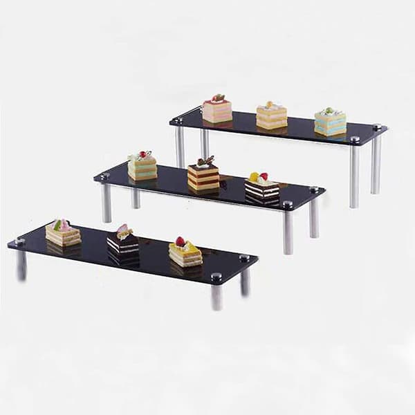 3 stk./sæt stige akryl kage dessert cupcake display stand serveringsfad makeup rack til bryllupsfest