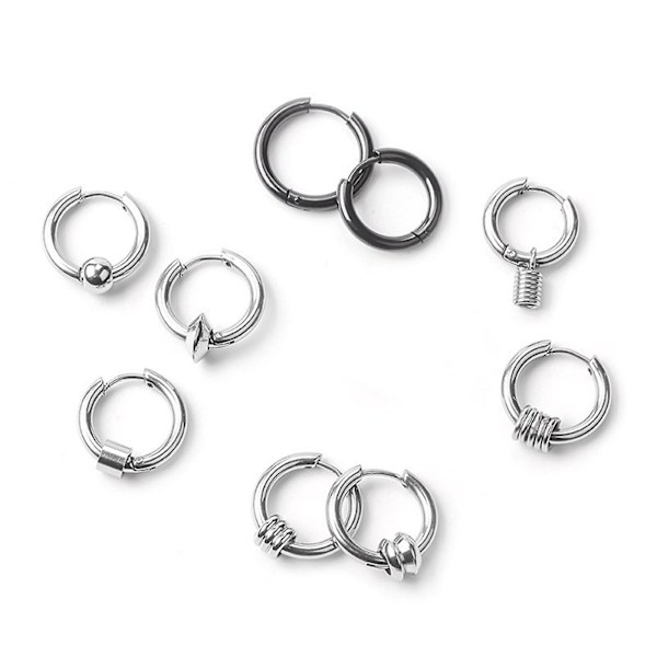 10 st/set Hypoallergena broskpiercing örhängen Tragus örhängen i rostfritt stål