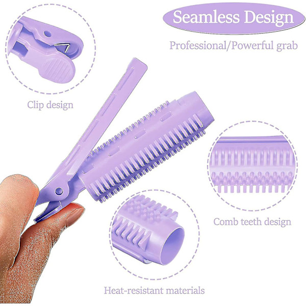 10,5 cm hårluftlugg rull fluffy hårklips kvinners hårtilbehør (svart) 6 stk (2-cc) purple