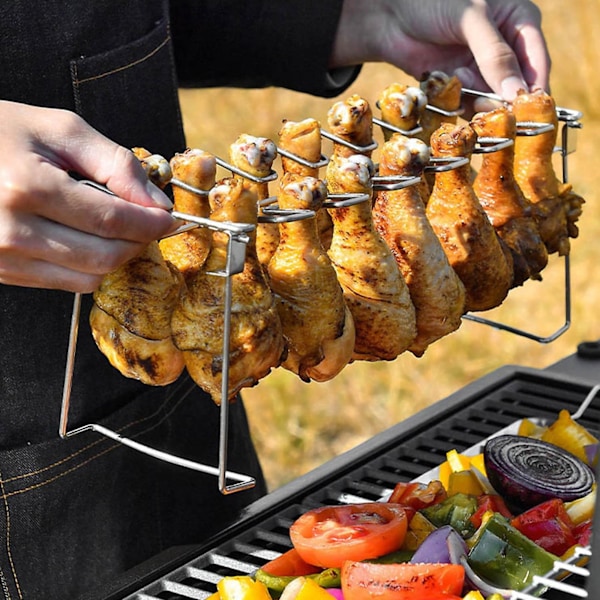Rustfrit Stål Kyllingevinge Ben Stativ Grillholder Til BBQ Fest
