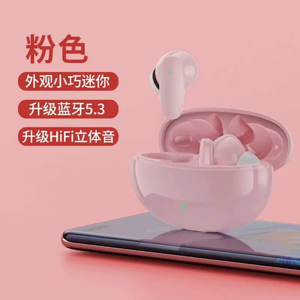 S90 Bluetooth-hörlurar 5.3 Halv-i-örat TWS trådlösa hörlurar är lämpliga för Apple och Android rosa pink s90