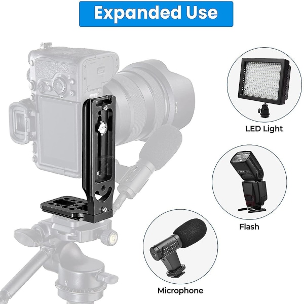 Dslr-kamerabeslag L-beslag stativ hurtigudløserplade kompatibel med Canon Nikon Sony Dji Osmo Ronin Zhiyun stabilisator