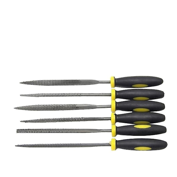 Tresliper for trebearbeiding i treverk, lind, mahogny, hardved, små assorterte minifi, 6-delt sett med formet fil, tresliper, raspfilverktøy 6 stk