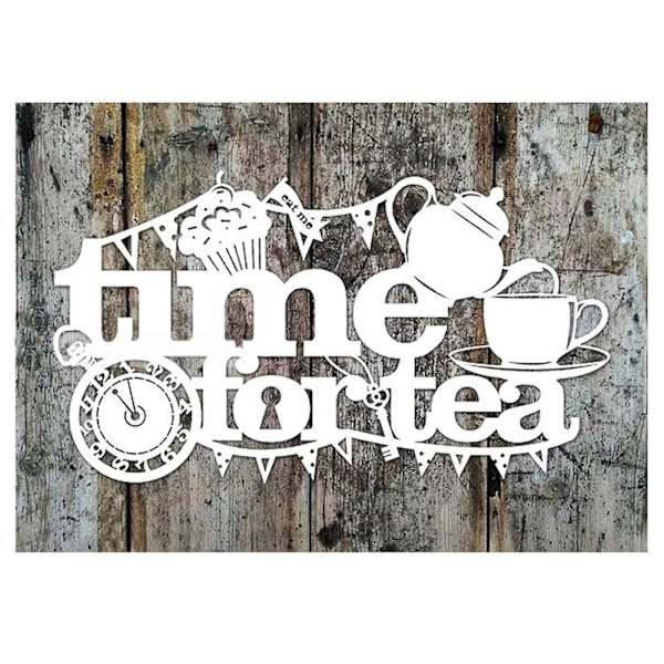 For Time For Tea Bogstaver Vimpel Metal Skæredør Stencil Diy Prægnings Templa