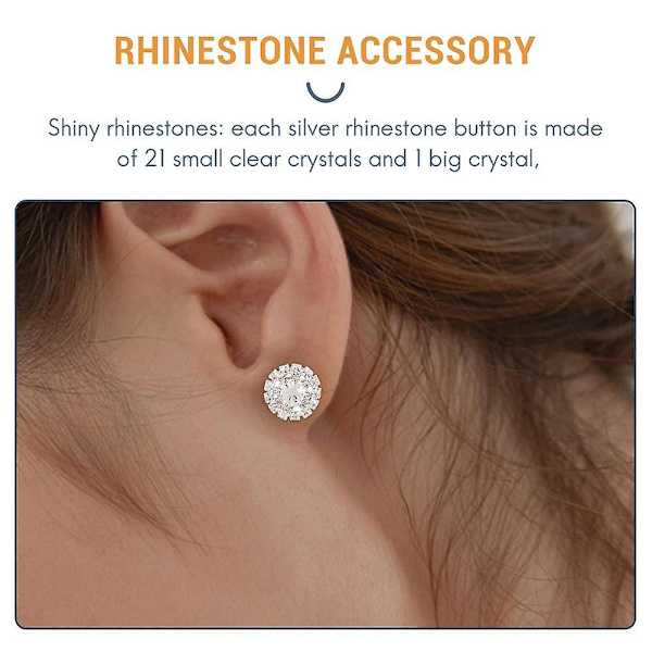 50 stk Rhinestone-pynt Flatback Smykker Blomst Krystallknapp Tilbehør For Diy Brud Bouquet