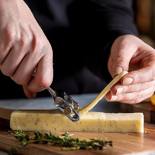 Ostskjærer i rustfritt stål - Håndholdt ostekutter for cheddar, Gruyere, Raclette, Mozzarella-ostblokk