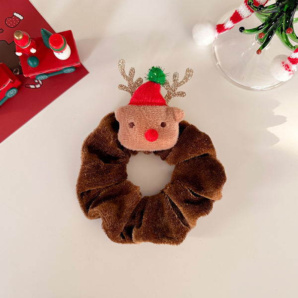 Jule-Tisi Pluss Hodebånd Elg Snømann Lam Hårbånd Høst Og Vinter Kvinners Hårpakke Hodebånd Hårbånd Hårspenne christmas elk scrunchie