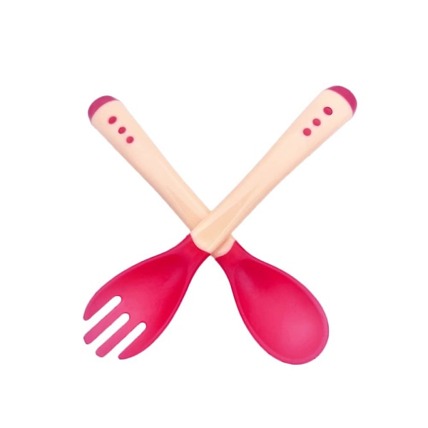 Gaffelskesæt, børneskeer gafler med varmefølsomme spidser, ideel til at lære at spise