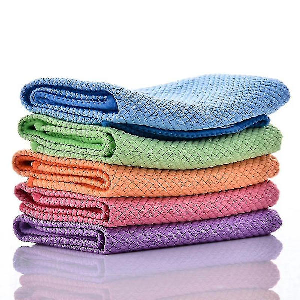 5 st mikrofiber köksrengöringshandduk / absorberande fönsterglas bilgolvtrasor rengöring