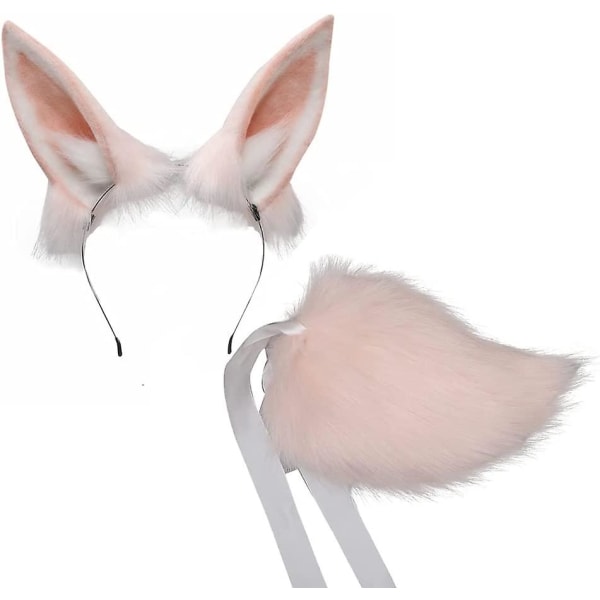 Bunny Ears Söt Halloween Cosplay Anime (rosa öron + svans)