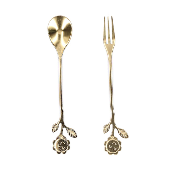 Guld Ske og Gaffel Sæt - Elegant Bestik til Hjemmet eller Gave