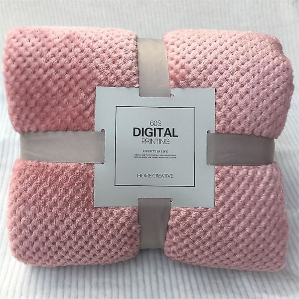 Tæppe Vaffel 150 X 200 Cm Pink Varm Fleece Tæppe