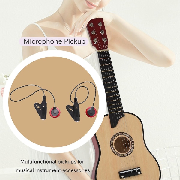 2 kpl Piezo-kontaktimikrofoni Mikrofoni Pickup Kitaralle Viululle Banjo Mandolinille Ukulelalle