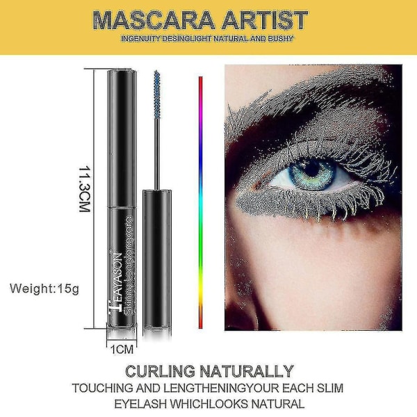 Farverig mascara, langtidsholdbar, fortykkende, krølle, hurtigtørrende, forlængende, hvid til kvinder