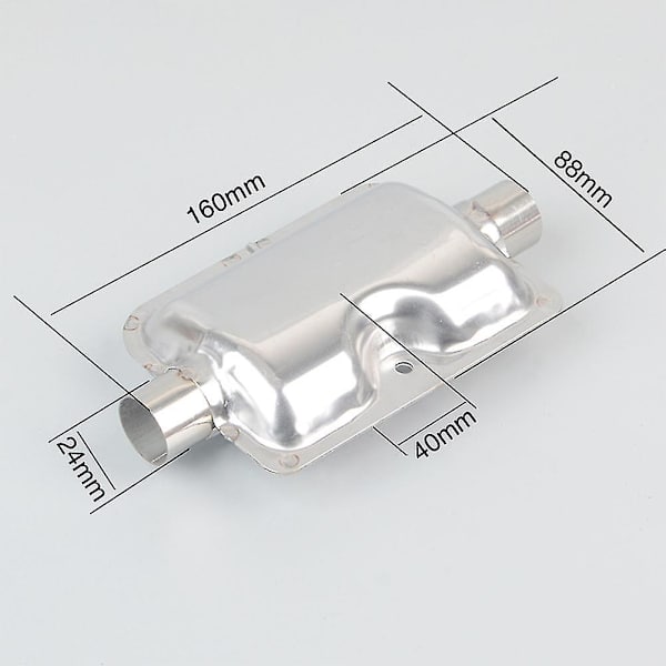 24mm Eksosrør Lyddemper for Eberspacher Airtronic D2 D4 D1lc Varmerør Lyddemper Eksosdemper Klemmer Brakett