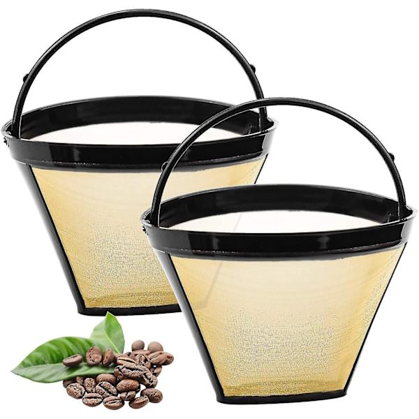 Genanvendeligt kaffefilter Permanent kaffefiltre Kegleform Størrelse 4 Vaskbar husholdningskaffe Mesh kurvkop