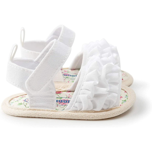 Spädbarn Baby Pojkar Flickor Sommar Strand Andningsbar Athleticsports Anti-halk Sandaler Mjuk Sula Nyfödd Första Walker Spjälskor c-white-dress 12-18 months infant
