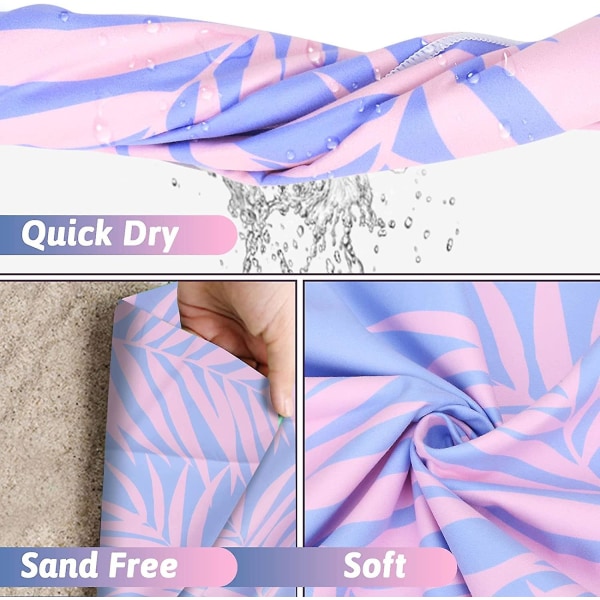 Mikrofiberhåndkle Quick Dry Pink Leaves håndkle