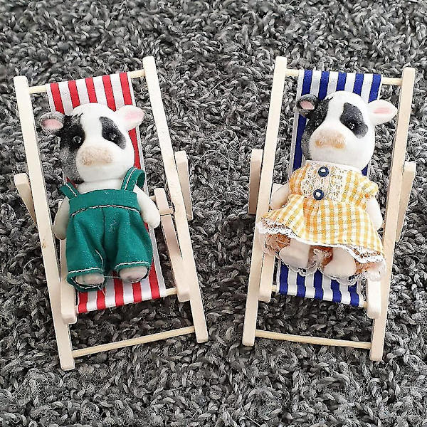 2 st Mini Strandstol, Mini Trästol Strandstol Modell Mini Hopvikbar Strandstol Mini Möbler Tillbehör
