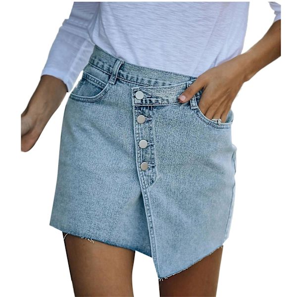 Vårfjäll för kvinnor 2023 Dam High Waist Casual A-line Denim Sexy Short Jean Skirt