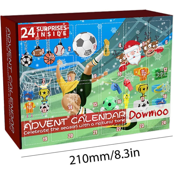 24 luckor julnedräkning kalender leksak fotboll blind box, fotboll leksak jul blind boxar för barn