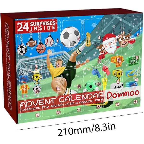 24 ristikkoa joulun lähtölaskentakalenteri lelu jalkapalloverholaatikko, jalkapallolelu jouluverholaatikko lapsille