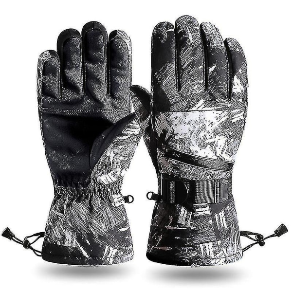 Winter Ski Snow Gloves Women Men Water Resisatnt Touchscreen Warm Gloves With Drawstring For Snowboarding Skiing Outdoor Sports