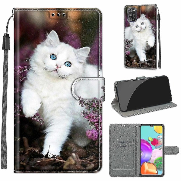 Samsung Galaxy A41 White Cat mobiltaske