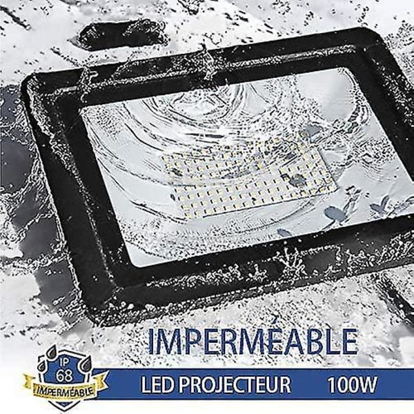 Led-ulkovalaisin 10w 20w 30w 50w 100w seinävalaisin heijastin Ip68 vedenpitävä puutarhavalaistus(kylmä valkoinen, 100w)
