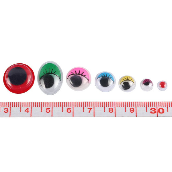 400 stk Wobbly Eyes Craft Kit Runde plastikklæbende klistermærker Forskellige størrelser Farverig Sort Hvid fo