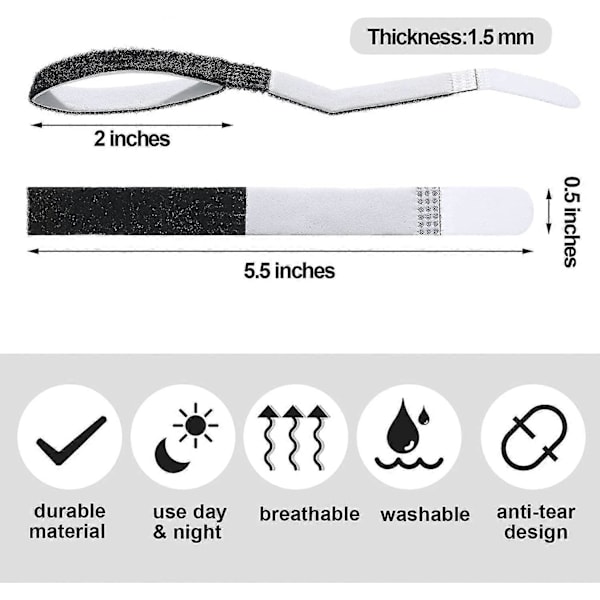 10 stk. Tape Finr Ss No Slip Hook Loop Finr Splints, Genanvendelige Fa Wraps Til Tæer black
