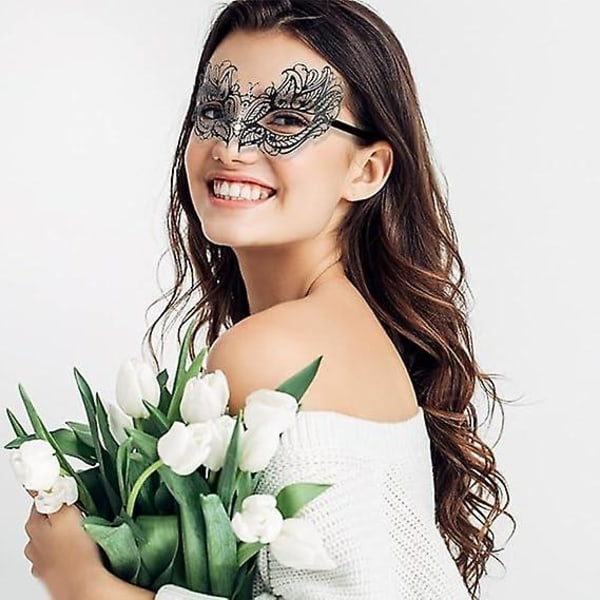 Metallmaske Vakker Komfortabel Delikat Passform Ansiktet Ulv Kvinne Maske for Fest Karneval Kveld