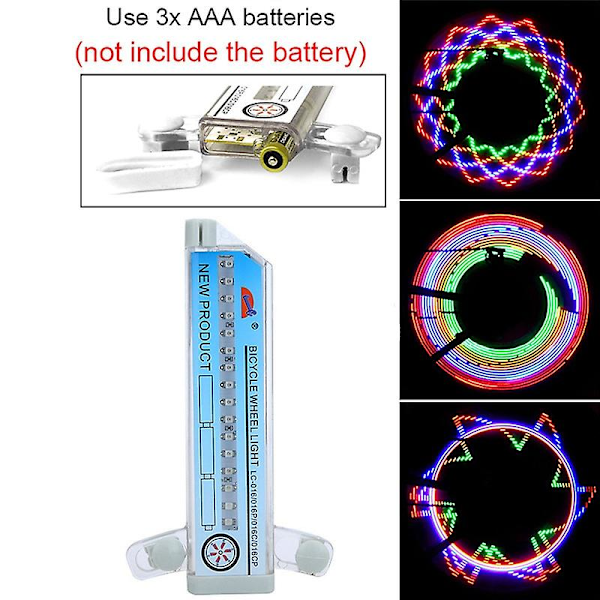 Dobbeltsidige 16 LED Farverige Mountainbike Eger Advarselslys Cykelhjul Lys