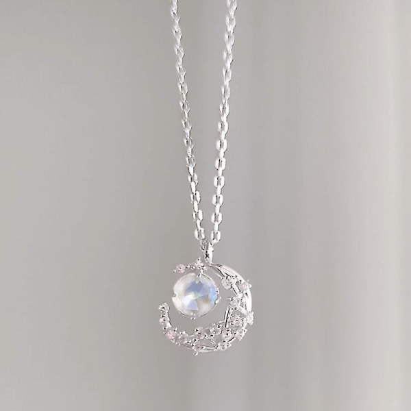 Pitkäketjuinen uusi muotoilu Half Moon Water Diamond Riipus, Elegant Simplicity Xmas