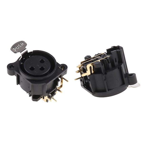 2 stk. 3-polet XLR hun-stik panelmontering chassis-stikforbindelse til mikrofon-guitar