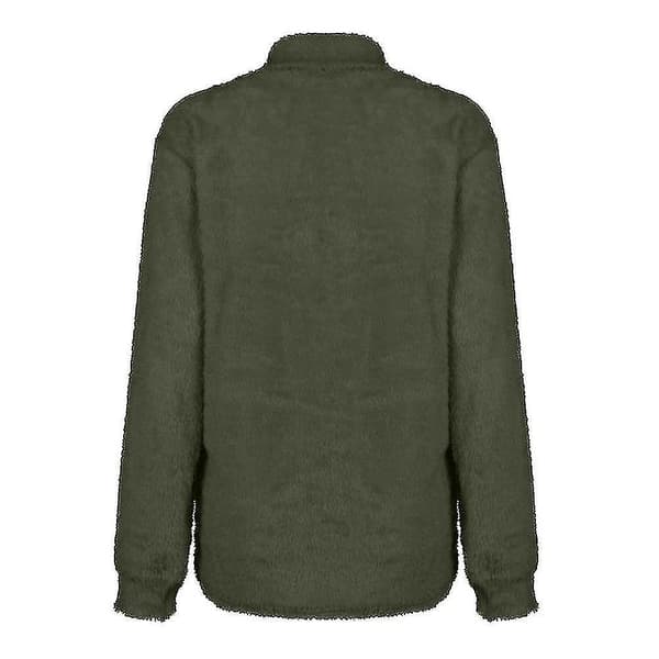 Damtröja med Mock Hals, Långärmad, Enfärgad, Stickad, Pullover