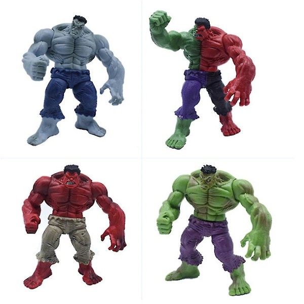 4 stk./sæt Marvel The Avengers Hulk Actionfigurer Drenge Superhelt Figur Legetøj PVC Model Dukke Børn Legetøj Gaver